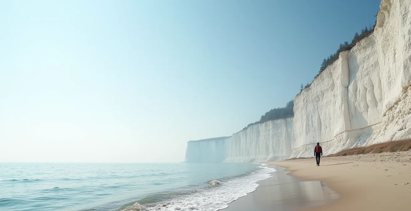 Dramatic Scarborough Bluffs cliffs along Lake Ontario showing Toronto's natural landscapes accessible by transit