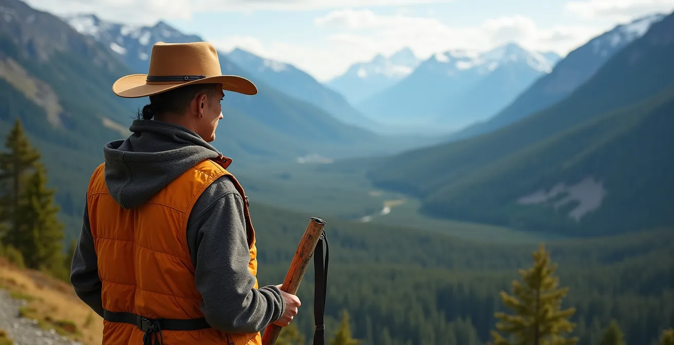 Indigenous Guardian monitoring pristine wilderness in a BC tribal park
